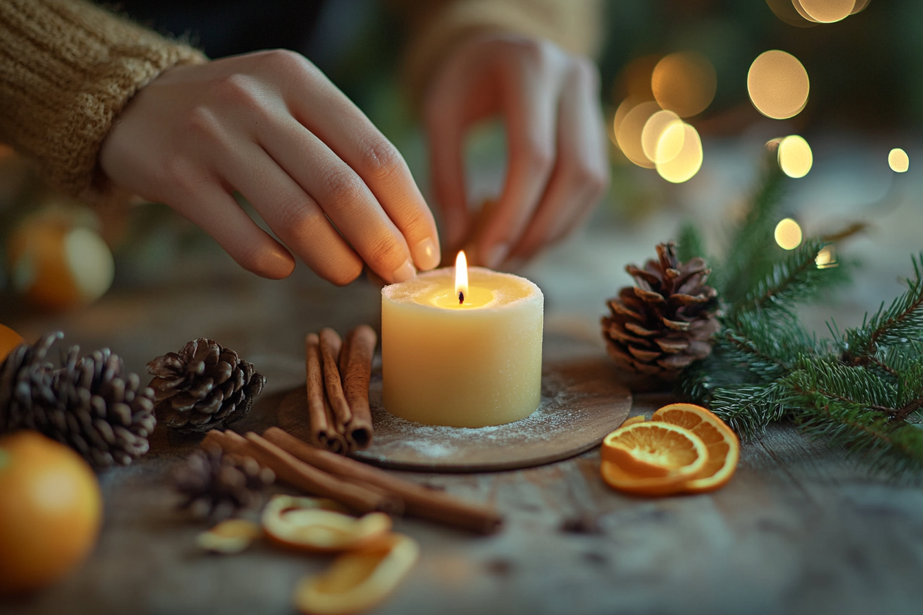 fabriquer bougie de noel